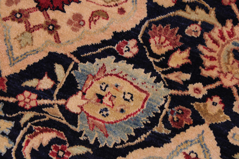 handmade Traditional Kirman Blue Red Hand Knotted RECTANGLE 100% WOOL area rug 9x12