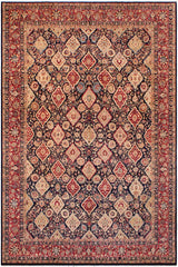 Traditional Kirman Sammy Blue Red Hand Knotted Area rugs 9 x 12