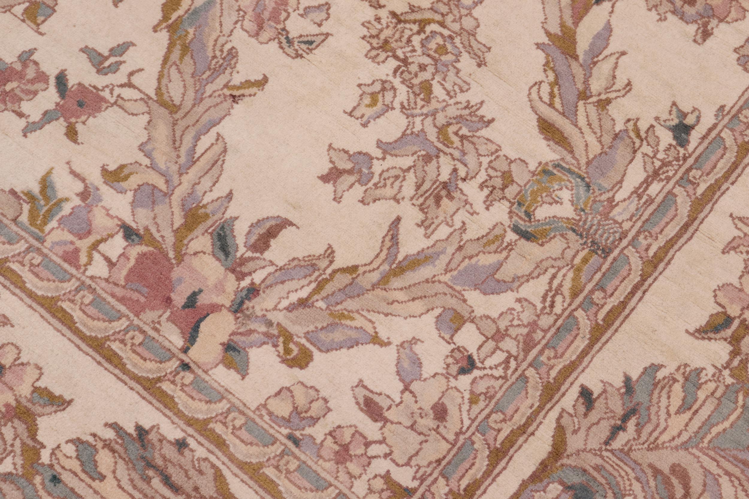 handmade Transitional Basan Ivory Pink Hand Knotted RECTANGLE 100% WOOL area rug 8x10