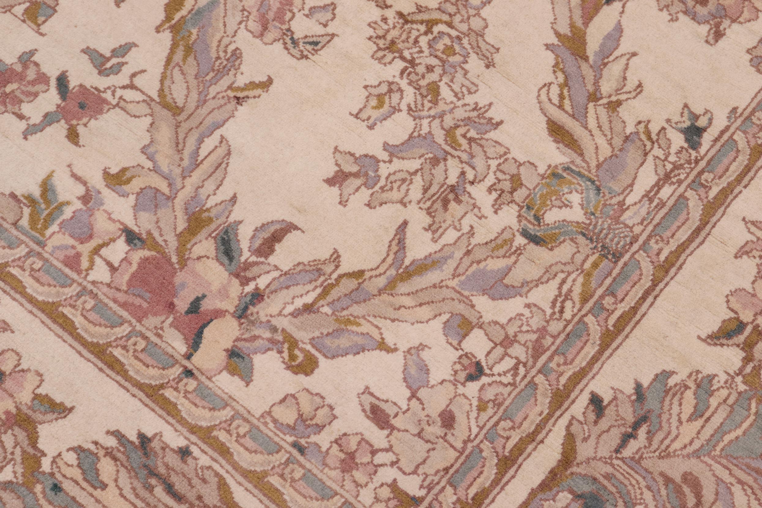 handmade Transitional Basan Ivory Pink Hand Knotted RECTANGLE 100% WOOL area rug 8x10