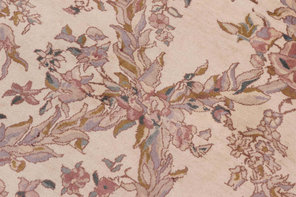 handmade Transitional Basan Ivory Pink Hand Knotted RECTANGLE 100% WOOL area rug 8x10