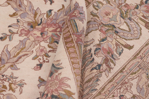 handmade Transitional Basan Ivory Pink Hand Knotted RECTANGLE 100% WOOL area rug 8x10