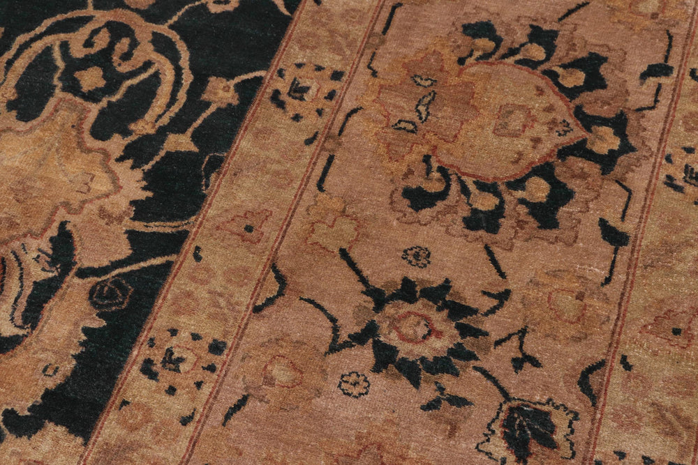 handmade Traditional Kafkaz Green Tan Hand Knotted RECTANGLE 100% WOOL area rug 10' x 14'
