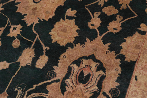 handmade Traditional Kafkaz Green Tan Hand Knotted RECTANGLE 100% WOOL area rug 10' x 14'