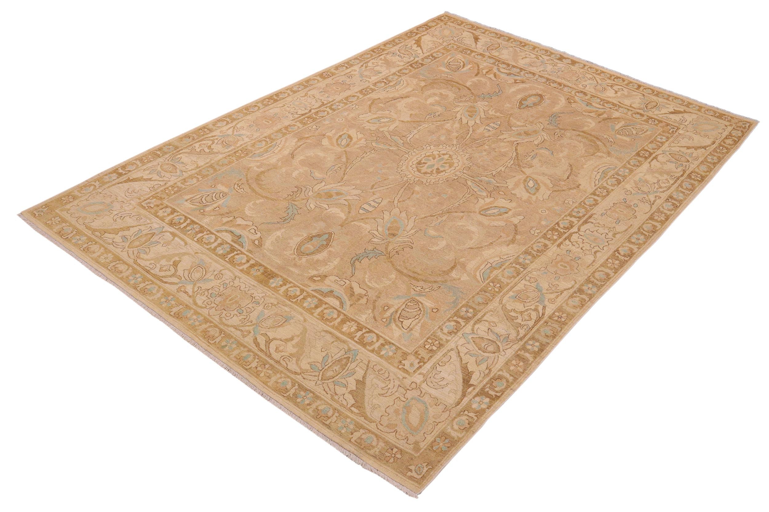 handmade Traditional Kafkaz Lt. Brown Tan Hand Knotted RECTANGLE 100% WOOL area rug 9x12