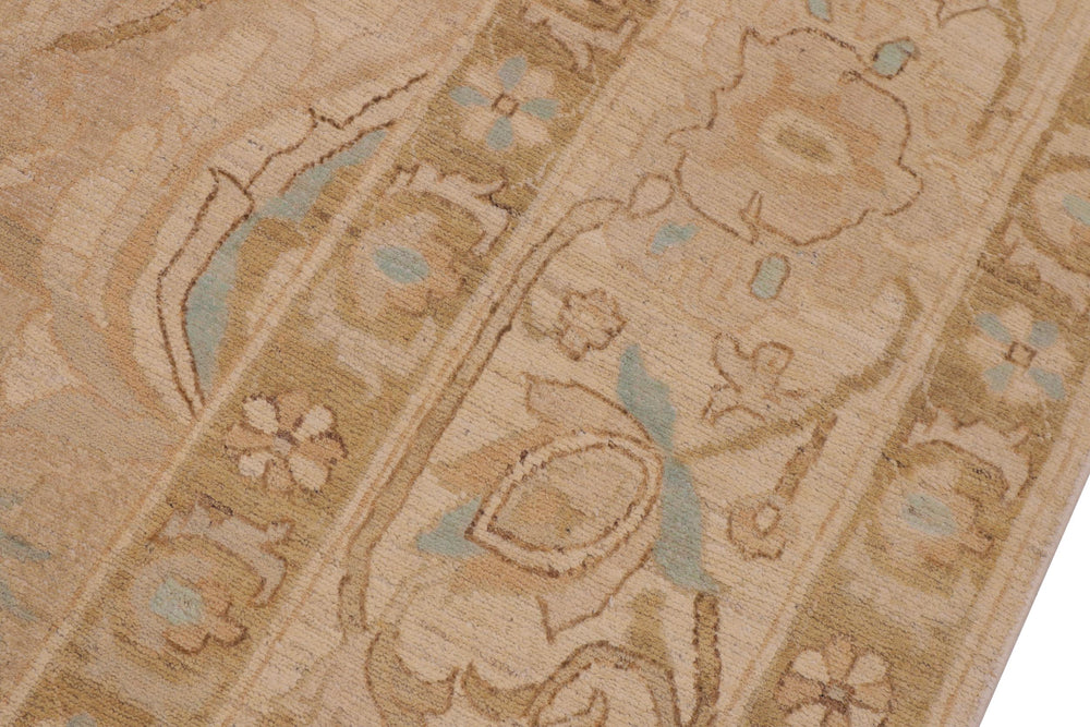 handmade Traditional Kafkaz Lt. Brown Tan Hand Knotted RECTANGLE 100% WOOL area rug 9x12