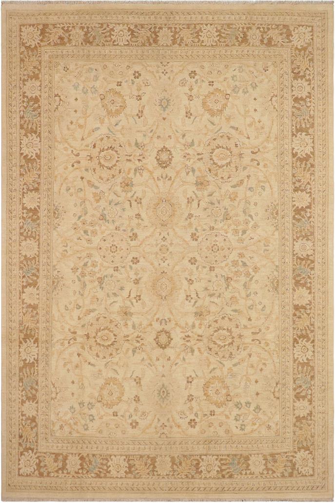 handmade Traditional Kafkaz Beige Brown Hand Knotted RECTANGLE 100% WOOL area rug 9 x 12