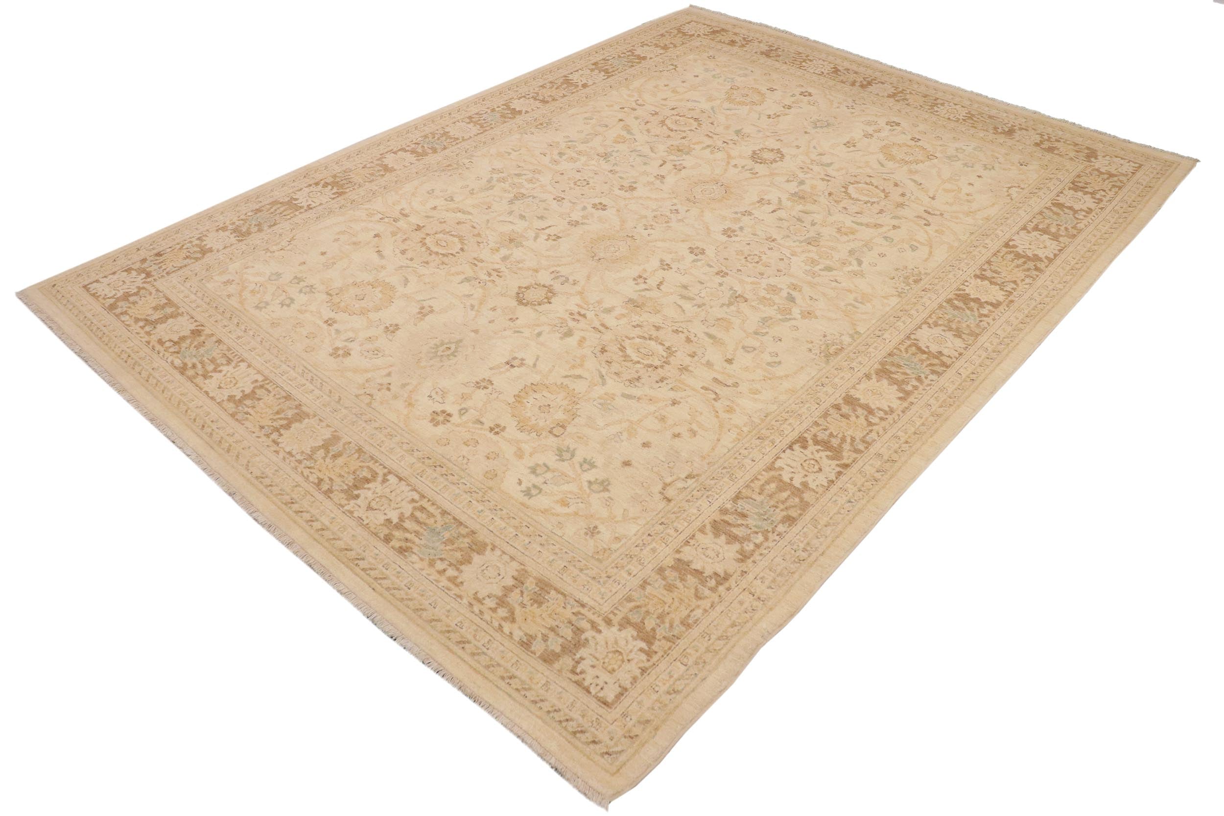 handmade Traditional Kafkaz Beige Brown Hand Knotted RECTANGLE 100% WOOL area rug 9x12