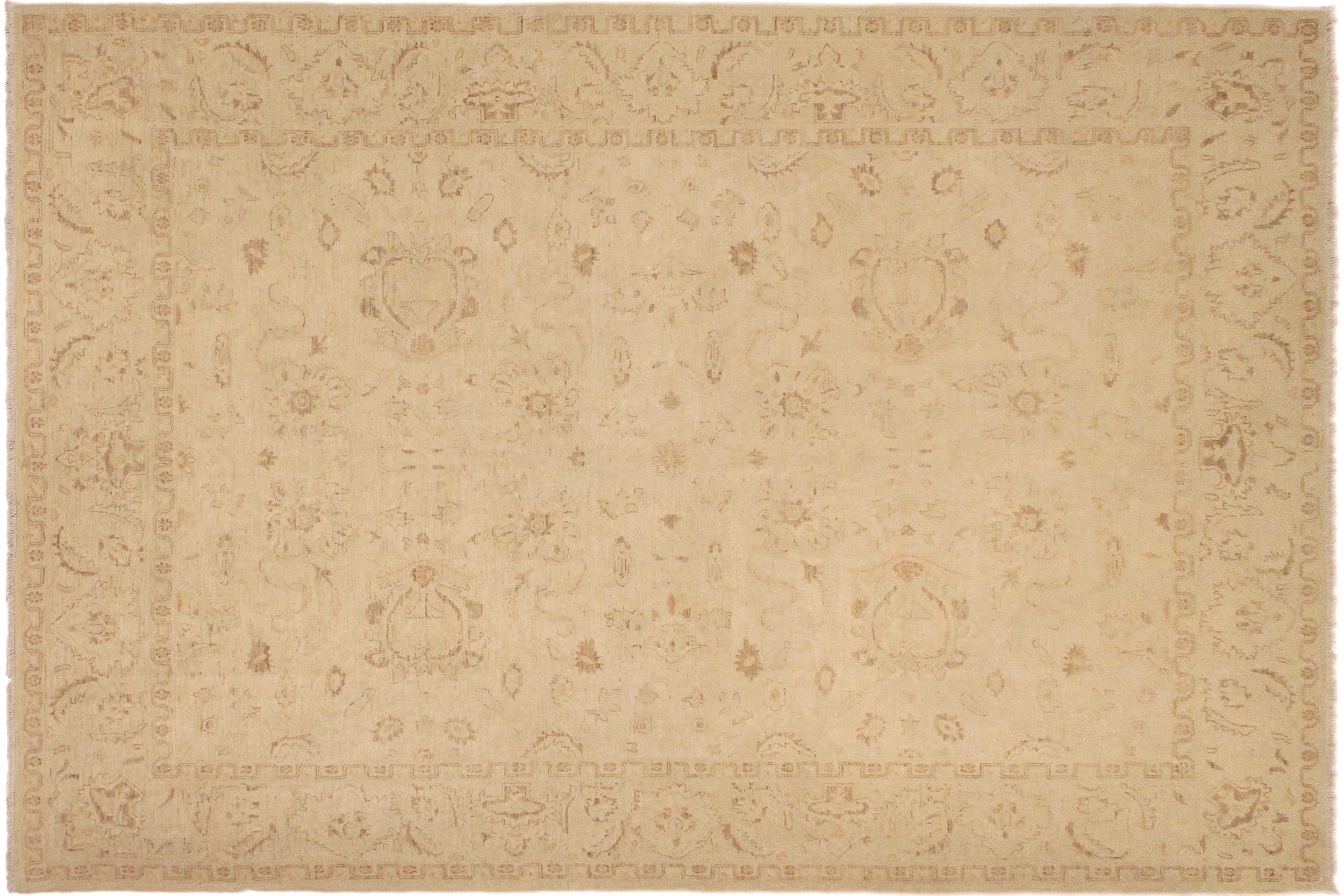 handmade Traditional Kafkaz Beige Brown Hand Knotted RECTANGLE 100% WOOL area rug 9x12