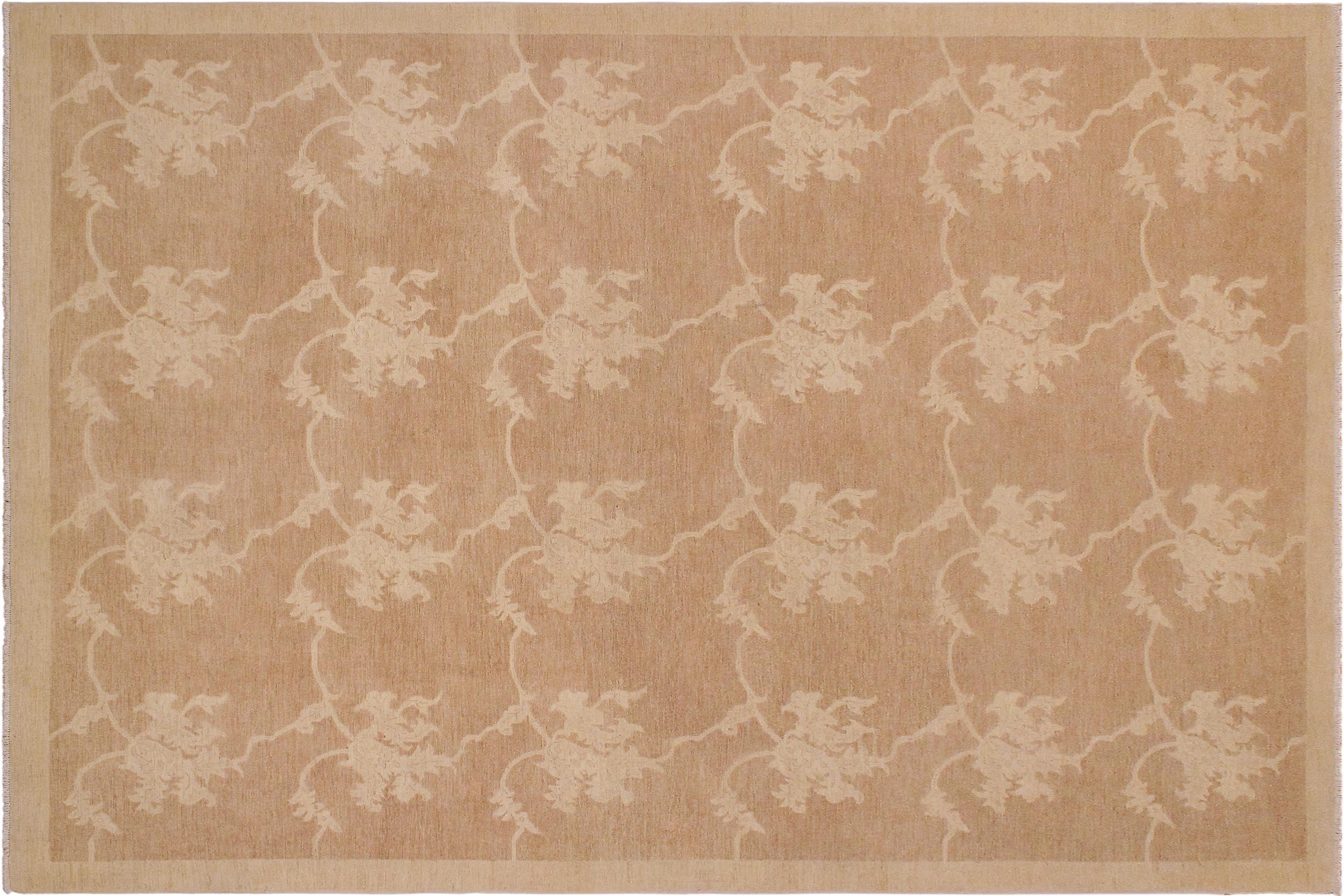 handmade Modern Kafkaz Lt. Brown Beige Hand Knotted RECTANGLE 100% WOOL area rug 9' x 12'