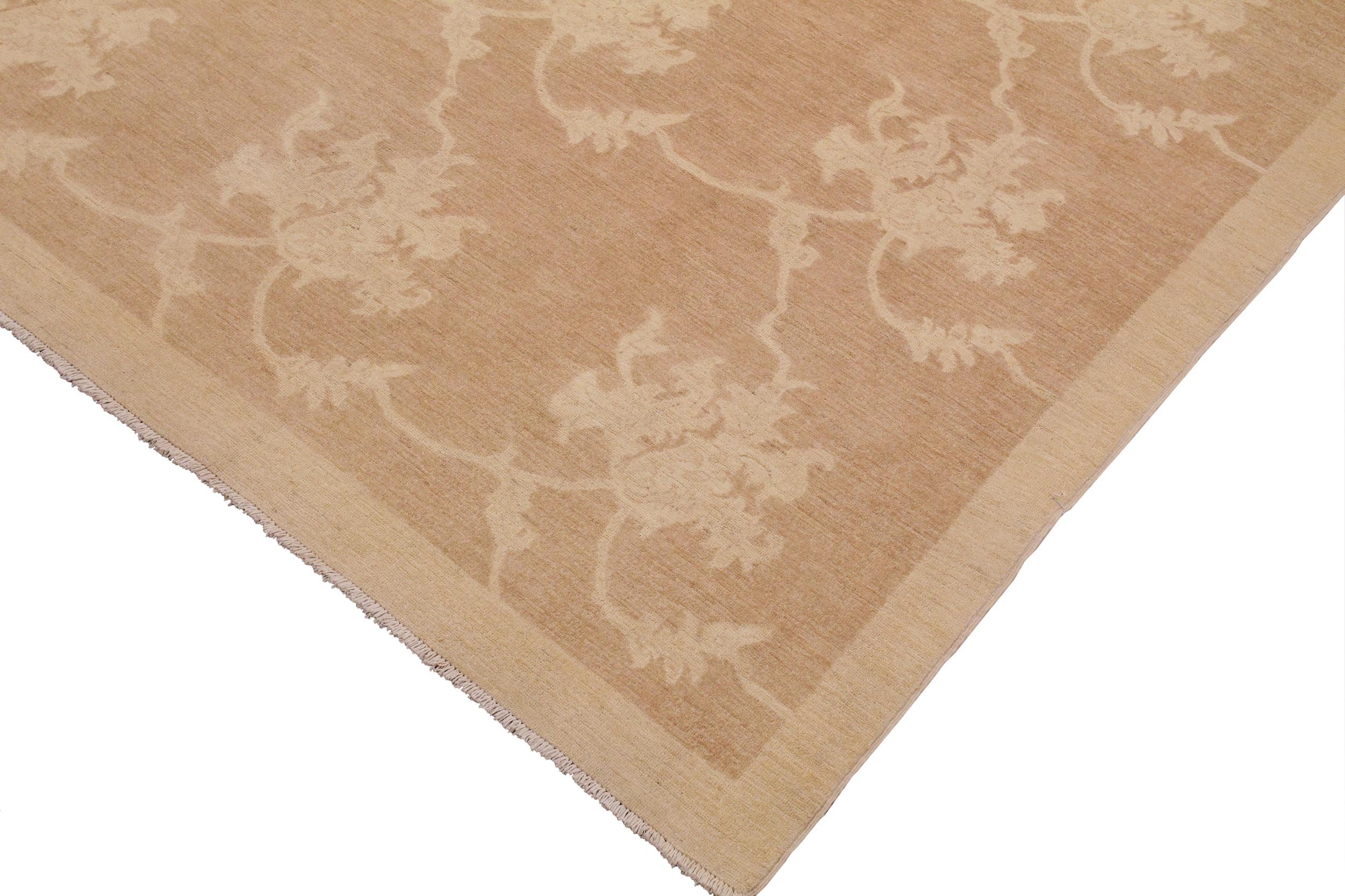 handmade Modern Kafkaz Lt. Brown Beige Hand Knotted RECTANGLE 100% WOOL area rug 9' x 12'