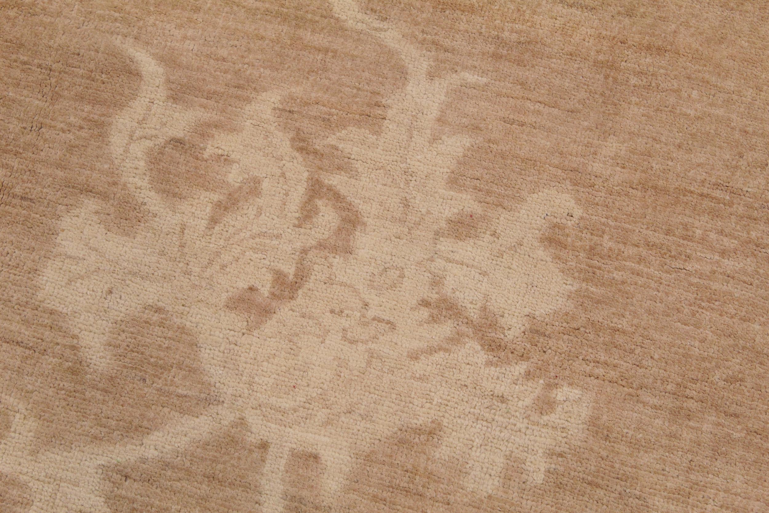 handmade Modern Kafkaz Lt. Brown Beige Hand Knotted RECTANGLE 100% WOOL area rug 9' x 12'