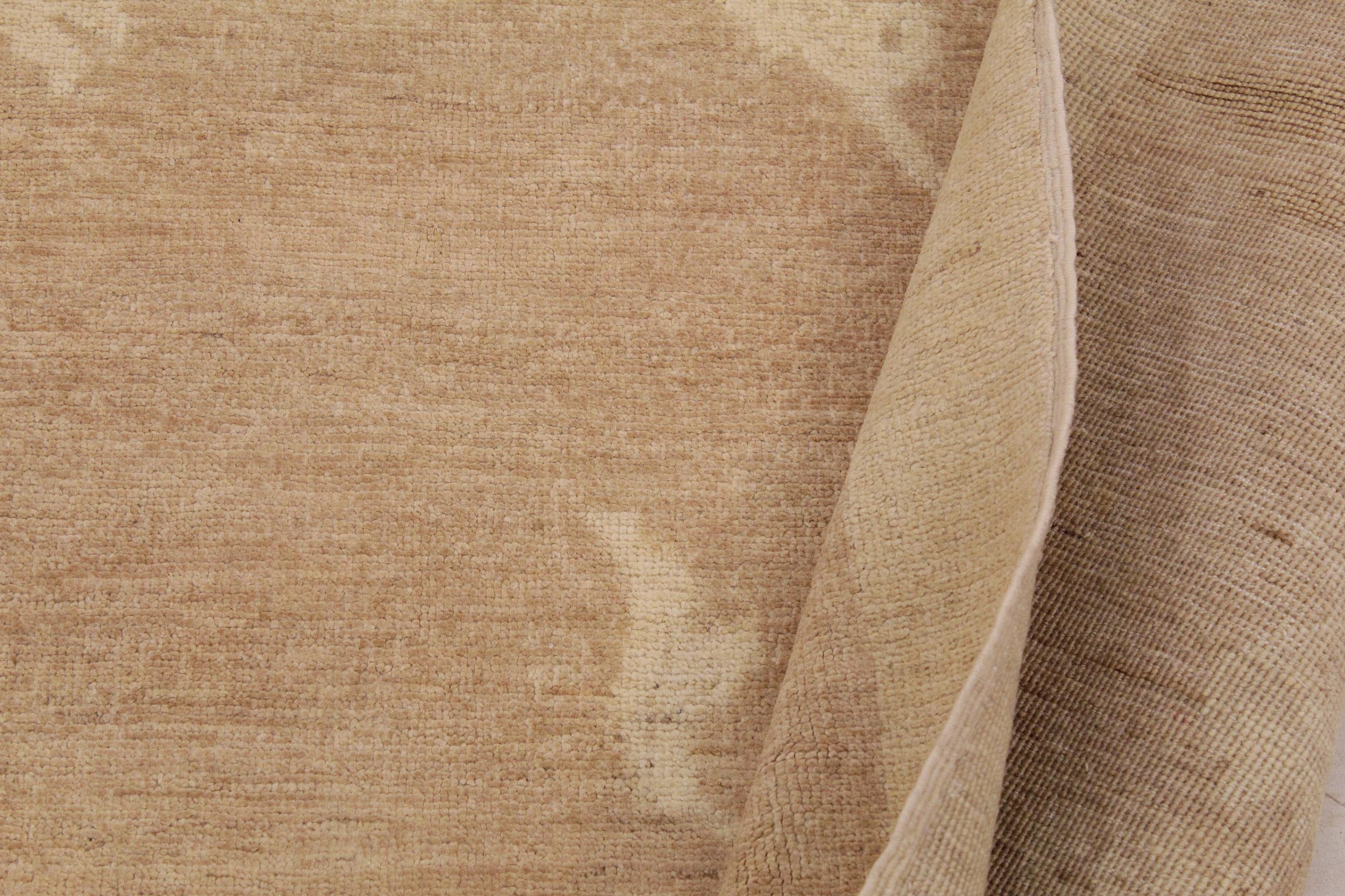 handmade Modern Kafkaz Lt. Brown Beige Hand Knotted RECTANGLE 100% WOOL area rug 9' x 12'