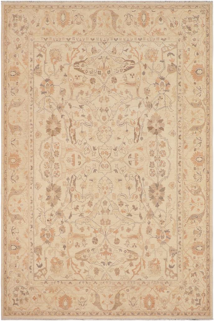handmade Traditional Kafkaz Beige Brown Hand Knotted RECTANGLE 100% WOOL area rug 9 x 11