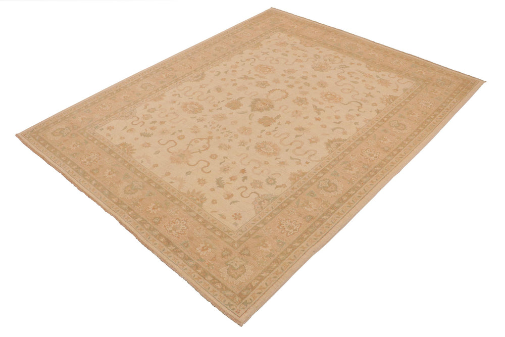 handmade Traditional Kafkaz Beige Nude Hand Knotted RECTANGLE 100% WOOL area rug 9x11