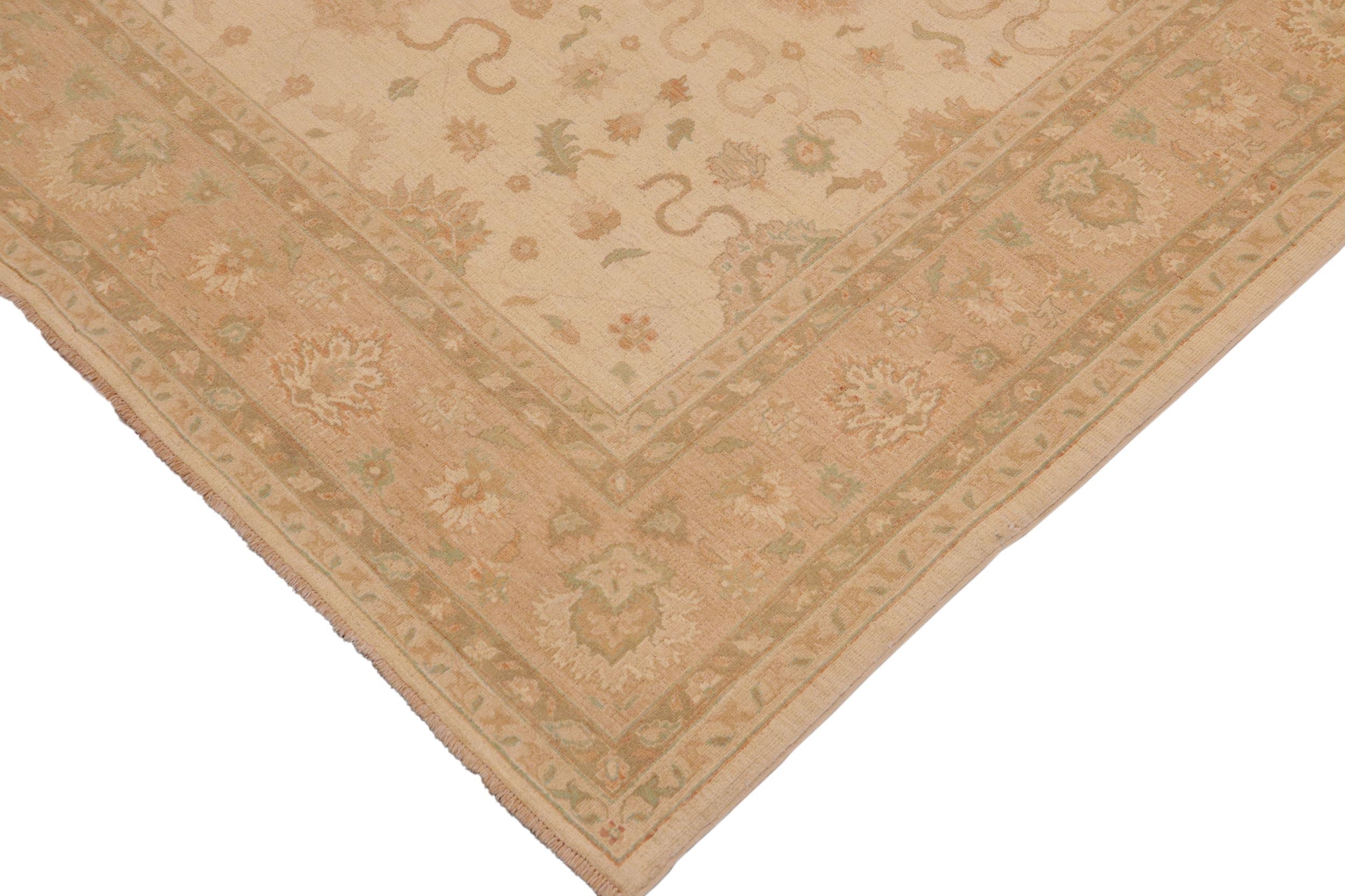 handmade Traditional Kafkaz Beige Nude Hand Knotted RECTANGLE 100% WOOL area rug 9x11