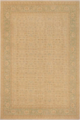 handmade Transitional Kafkaz Beige Green Hand Knotted RECTANGLE 100% WOOL area rug 9 x 12