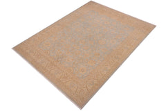 handmade Traditional Kafkaz Lt. Blue Tan Hand Knotted RECTANGLE 100% WOOL area rug 9x12