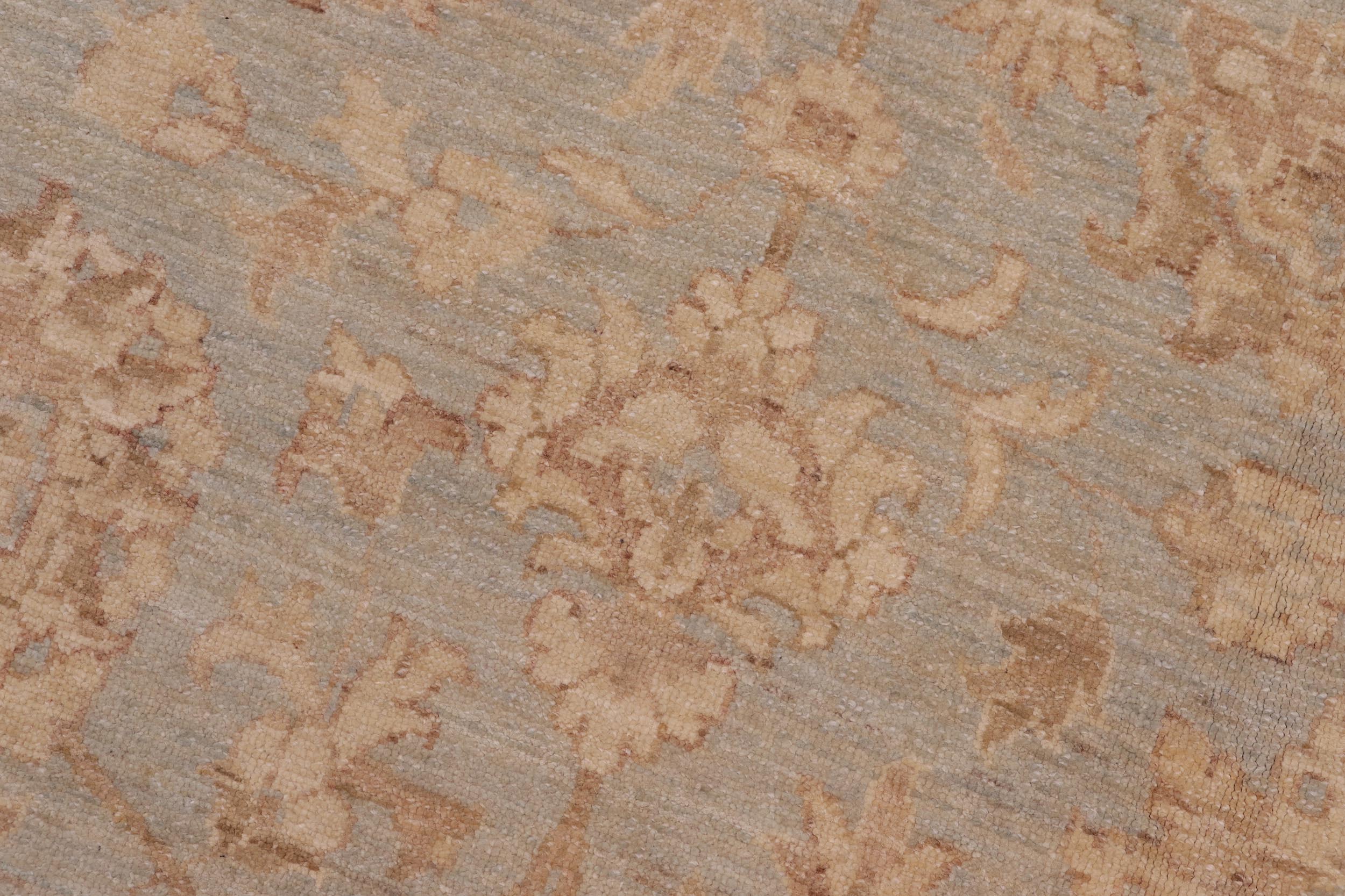 handmade Traditional Kafkaz Lt. Blue Tan Hand Knotted RECTANGLE 100% WOOL area rug 9x12