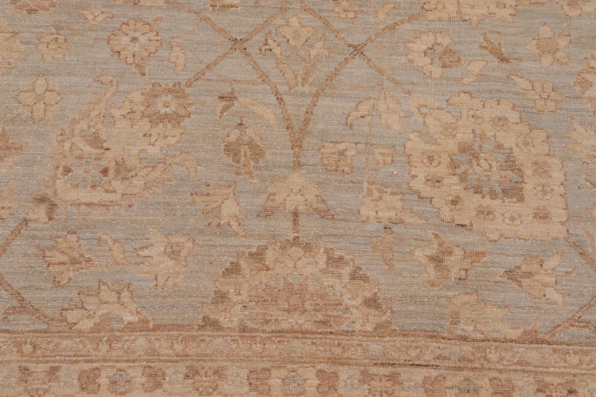 handmade Traditional Kafkaz Lt. Blue Tan Hand Knotted RECTANGLE 100% WOOL area rug 9x12