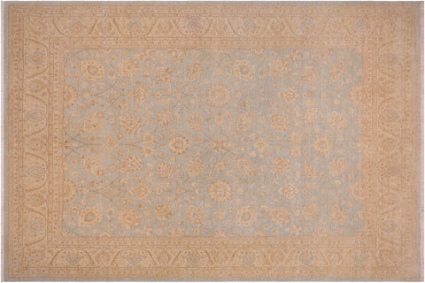 Classic Ziegler Ludivina Blue/Tan Hand Knotted Wool Rug - 9'0'' x 11'10''