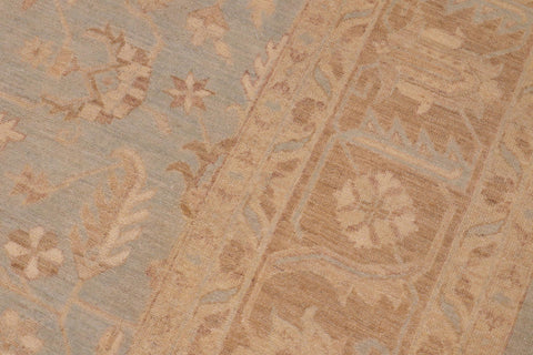 handmade Transitional Kafkaz Lt. Blue Lt. Brown Hand Knotted RECTANGLE 100% WOOL area rug 9' x 11'