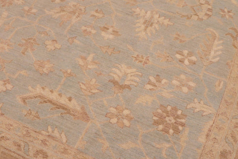 handmade Transitional Kafkaz Lt. Blue Lt. Brown Hand Knotted RECTANGLE 100% WOOL area rug 9' x 11'