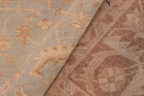 handmade Transitional Kafkaz Lt. Blue Lt. Brown Hand Knotted RECTANGLE 100% WOOL area rug 9' x 11'