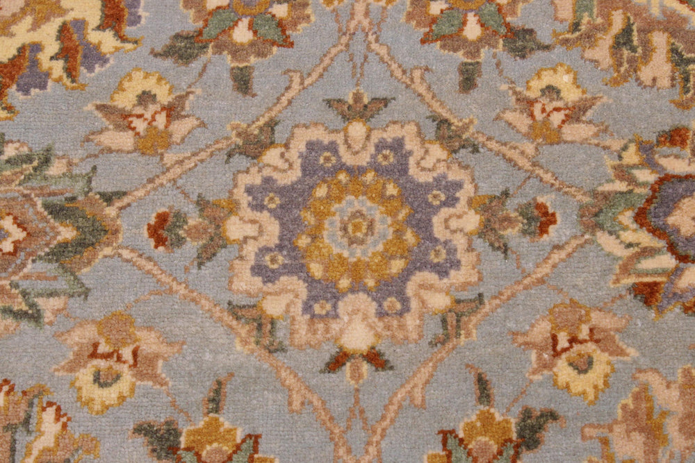 handmade Traditional Design Lt. Blue Tan Hand Knotted RECTANGLE 100% WOOL area rug 9' x 12'