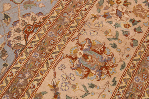 handmade Traditional Design Lt. Blue Tan Hand Knotted RECTANGLE 100% WOOL area rug 9' x 12'