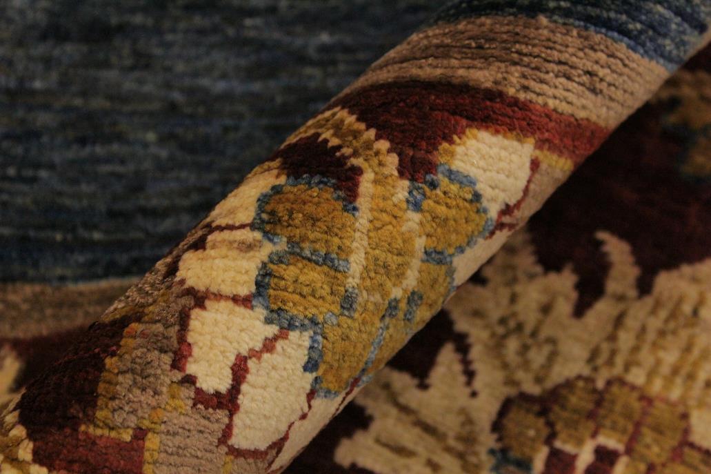 handmade Modern Gabbeh Blue Red Hand Knotted RECTANGLE 100% WOOL area rug 4 x 6