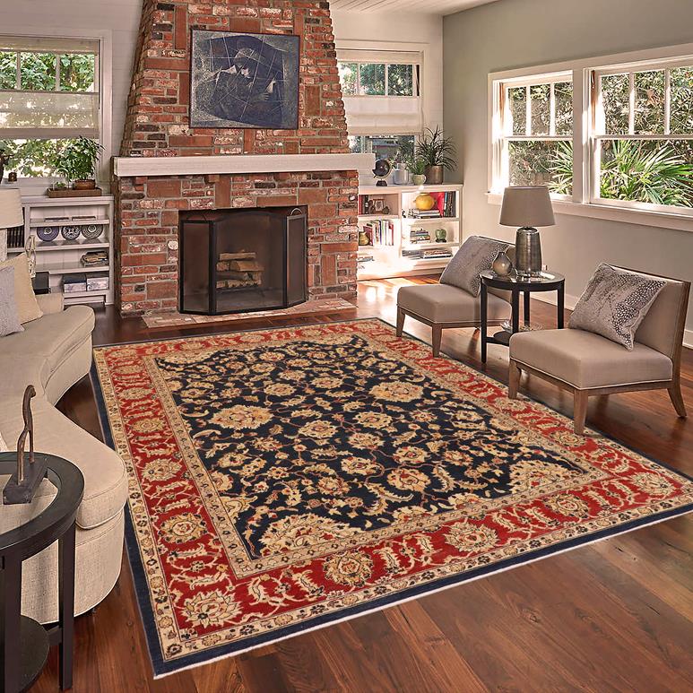 handmade Traditional Kafkaz Navy Red Hand Knotted RECTANGLE 100% WOOL area rug 9 x 11