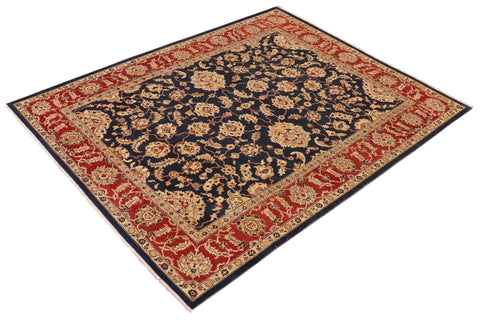 handmade Traditional Kafkaz Navy Red Hand Knotted RECTANGLE 100% WOOL area rug 9x11