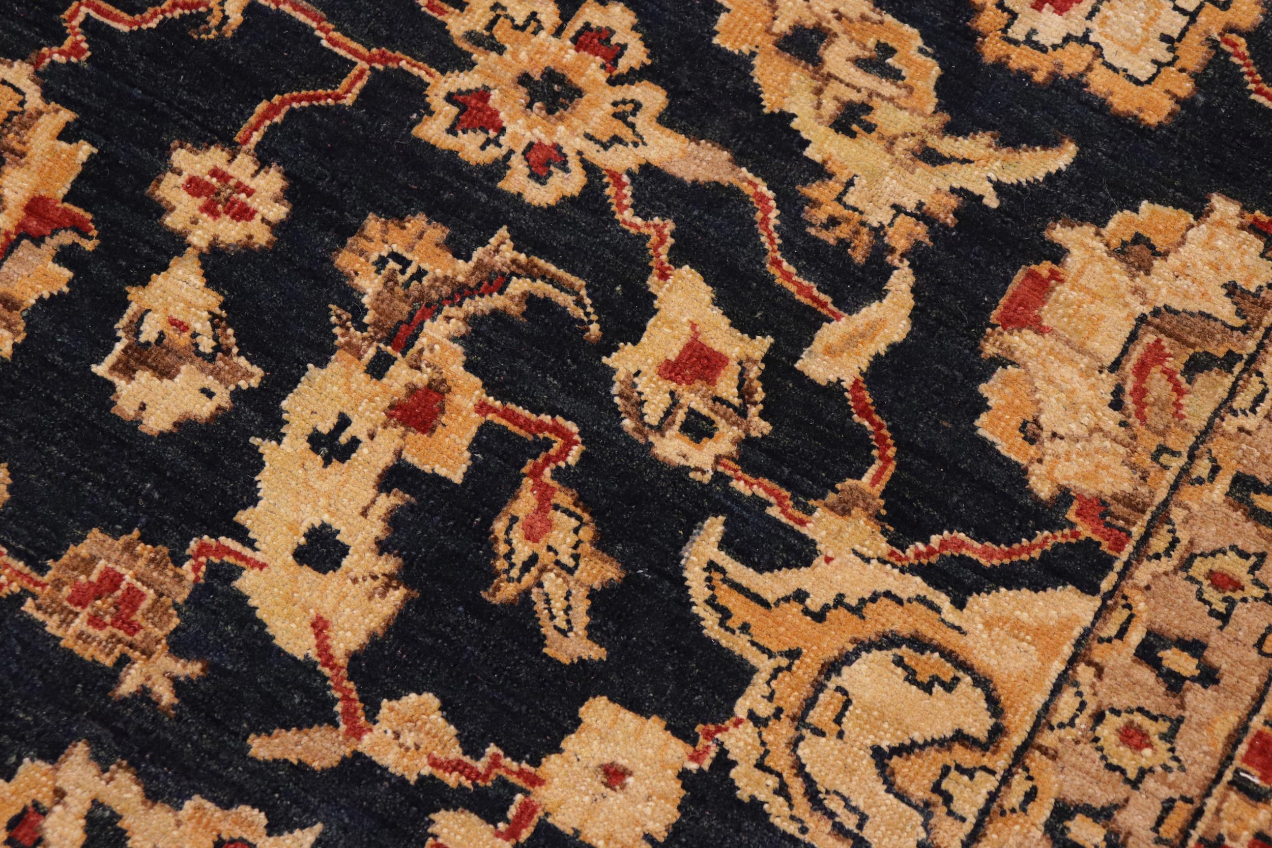 handmade Traditional Kafkaz Navy Red Hand Knotted RECTANGLE 100% WOOL area rug 9x11