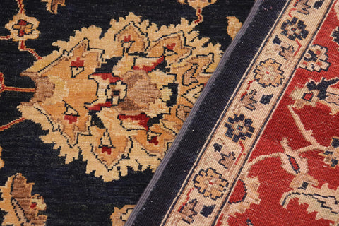 handmade Traditional Kafkaz Navy Red Hand Knotted RECTANGLE 100% WOOL area rug 9x11