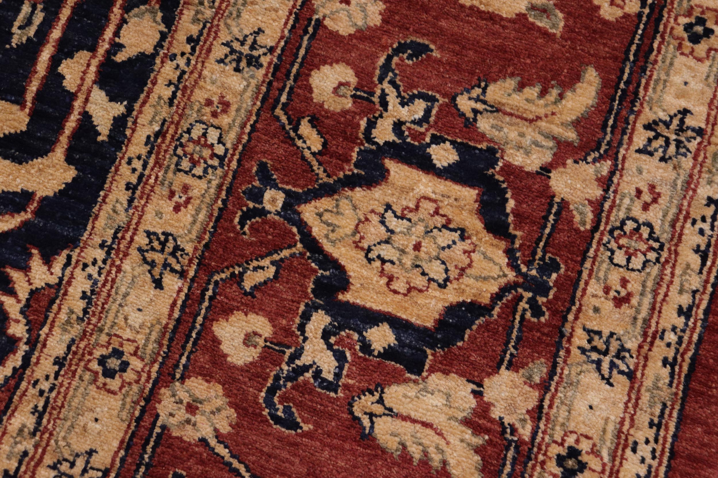 handmade Traditional Kafkaz Rust Blue Hand Knotted RECTANGLE 100% WOOL area rug 10' x 12'