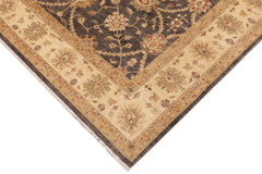 handmade Transitional Kafkaz Charcoal Beige Hand Knotted RECTANGLE 100% WOOL area rug 9' x 12'