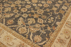 handmade Transitional Kafkaz Gray Beige Hand Knotted RECTANGLE 100% WOOL area rug 9' x 12'