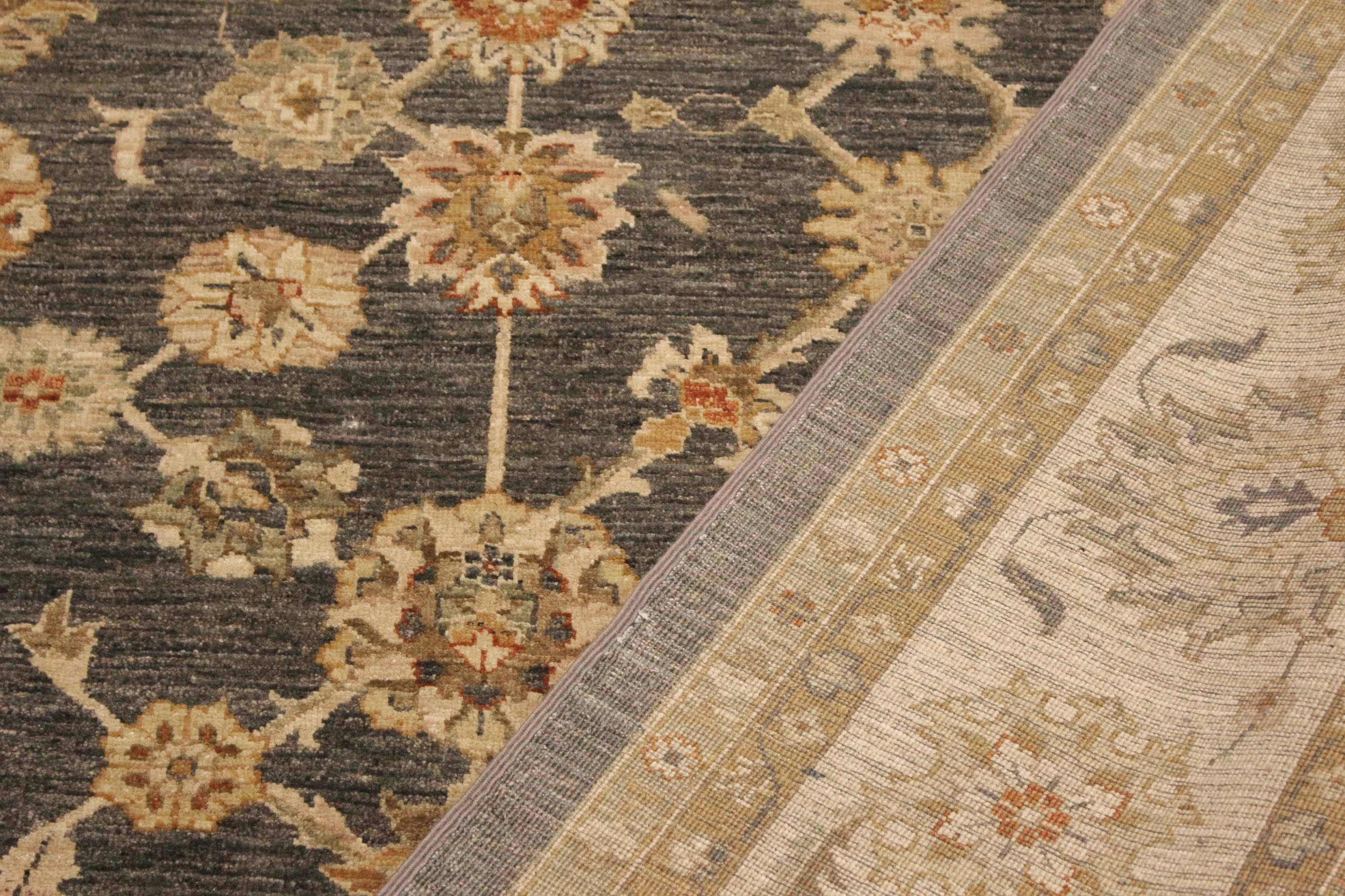 handmade Transitional Kafkaz Gray Beige Hand Knotted RECTANGLE 100% WOOL area rug 9' x 12'