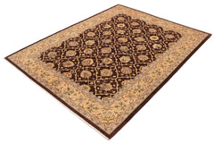 handmade Transitional Kafkaz Brown Tan Hand Knotted RECTANGLE 100% WOOL area rug 9 x 12