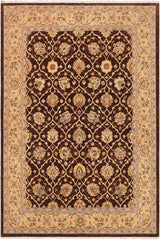 handmade Transitional Kafkaz Brown Tan Hand Knotted RECTANGLE 100% WOOL area rug 9 x 12