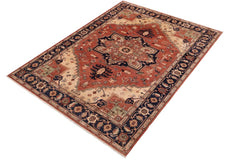 handmade Traditional Heriz Rust Blue Hand Knotted RECTANGLE 100% WOOL area rug 9 x 12