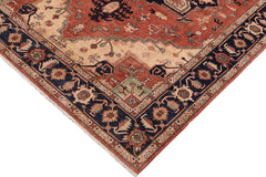 handmade Traditional Heriz Rust Blue Hand Knotted RECTANGLE 100% WOOL area rug 9 x 12