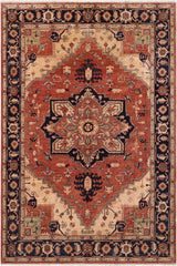 handmade Traditional Heriz Rust Blue Hand Knotted RECTANGLE 100% WOOL area rug 9 x 12