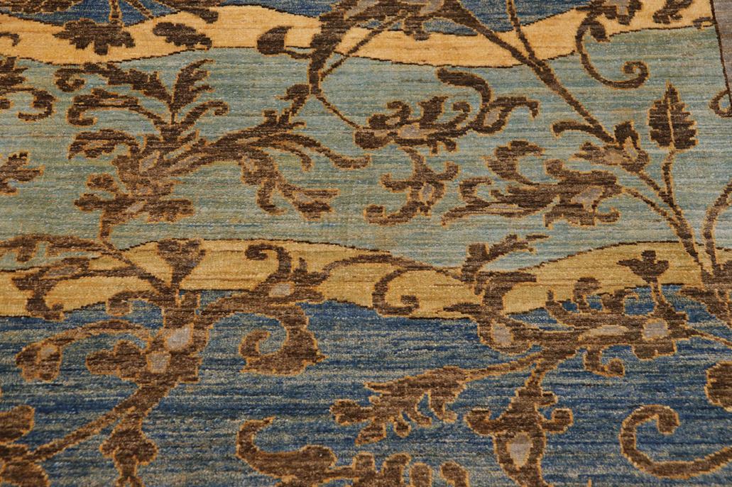 handmade Transitional Kafkaz Blue Gray Hand Knotted RECTANGLE 100% WOOL area rug 9 x 12