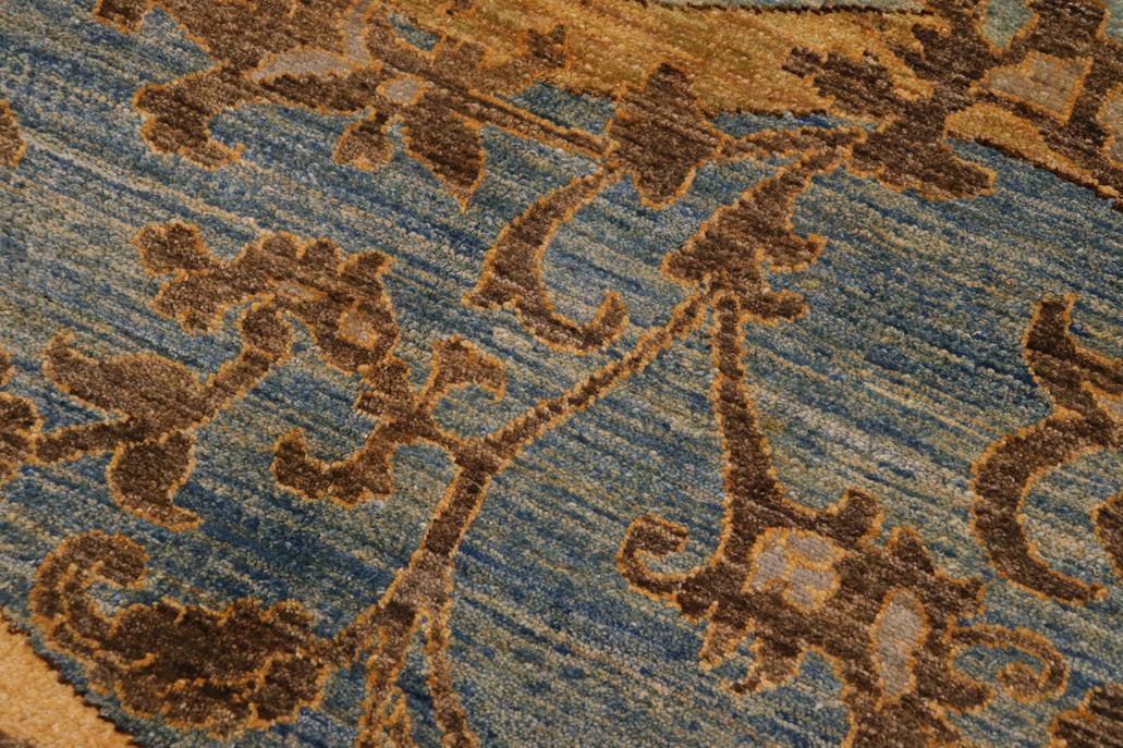 handmade Transitional Kafkaz Blue Gray Hand Knotted RECTANGLE 100% WOOL area rug 9 x 12