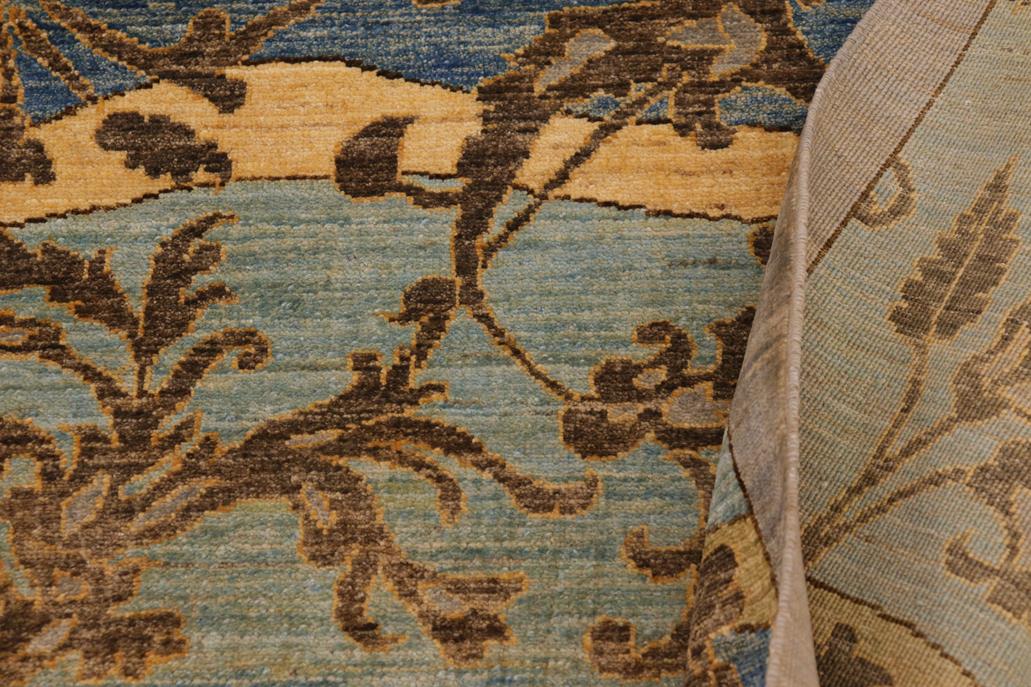 handmade Transitional Kafkaz Blue Gray Hand Knotted RECTANGLE 100% WOOL area rug 9 x 12