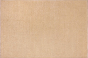 10x14 hand knotted modern wool rug in tan and brown - Eclectic Katelynn