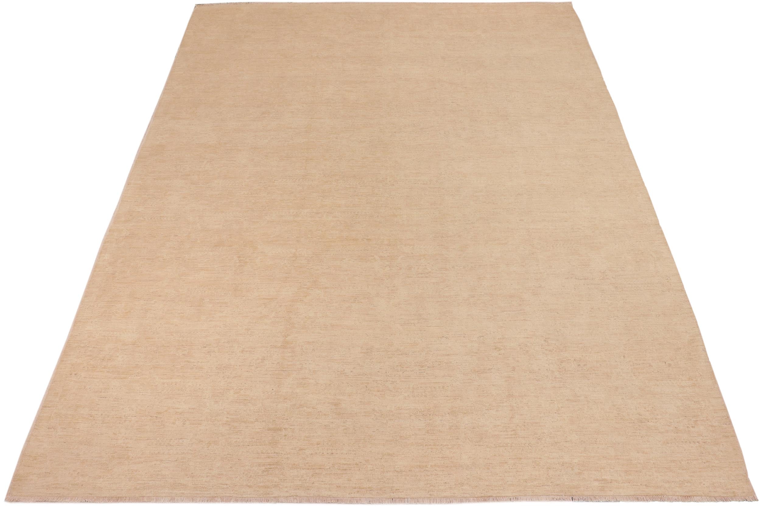 handmade Modern Kafkaz Tan Brown Hand Knotted RECTANGLE 100% WOOL area rug 10' x 14'