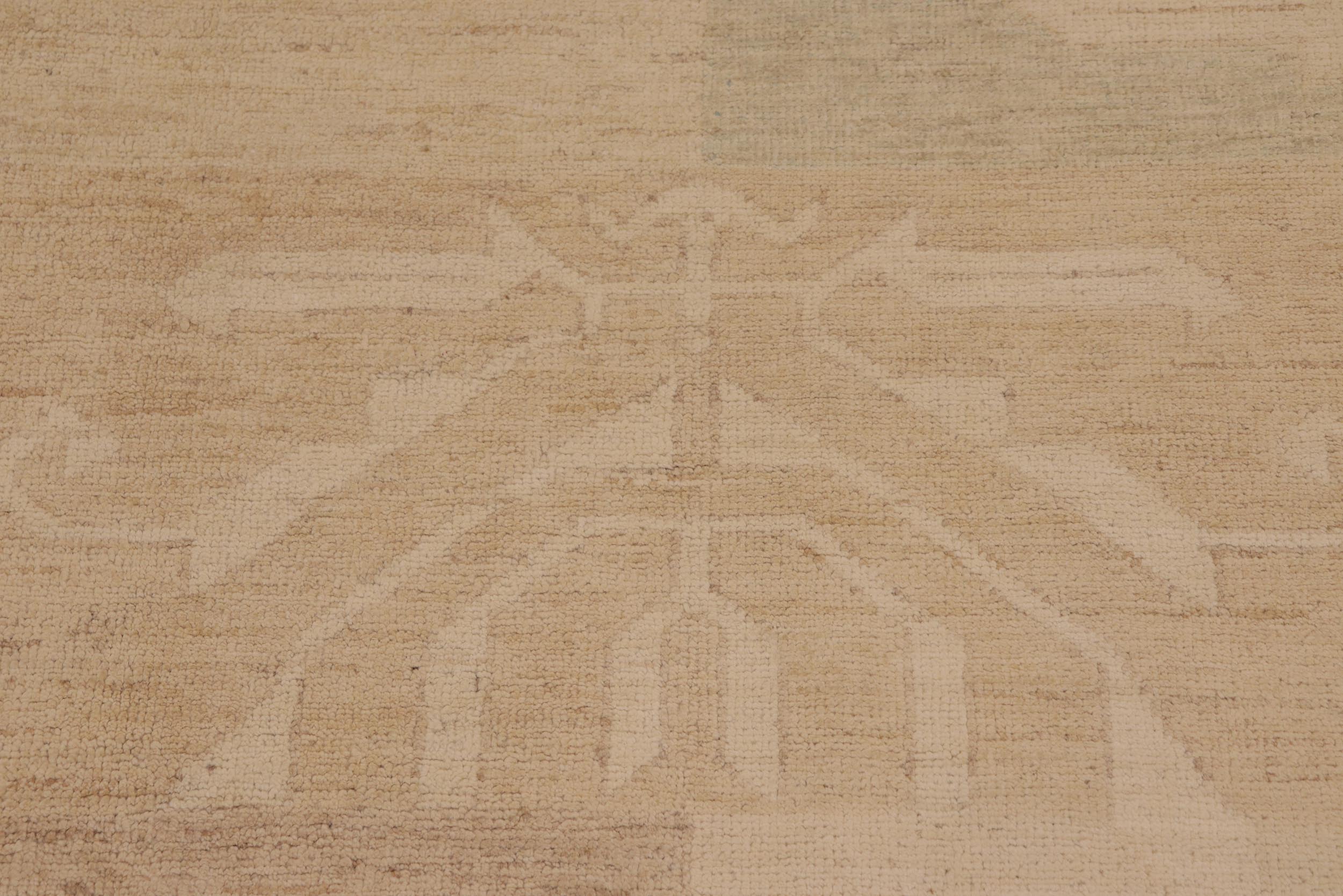 handmade Modern Kafkaz Tan Brown Hand Knotted RECTANGLE 100% WOOL area rug 10' x 13'